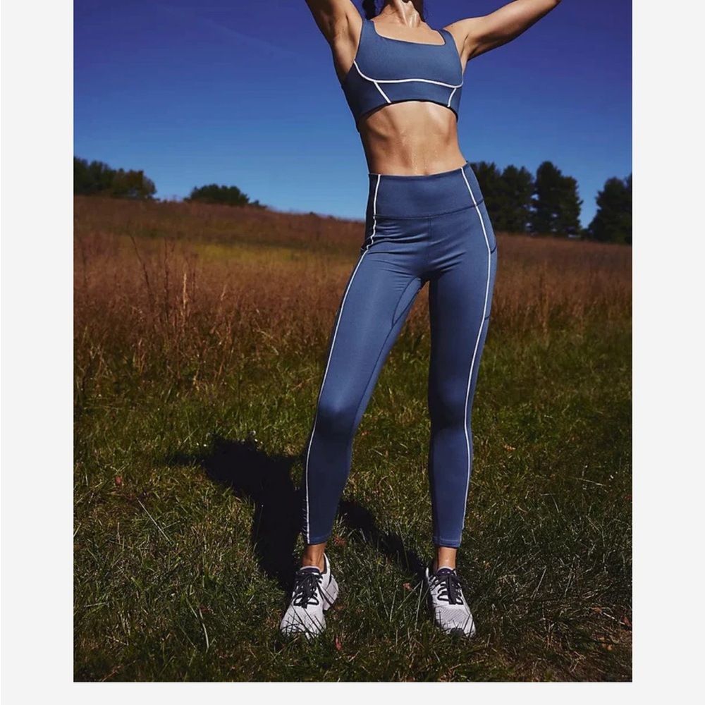 FP Movement by Free People Sky high Blue High-Waisted Seam-Trim Leggings